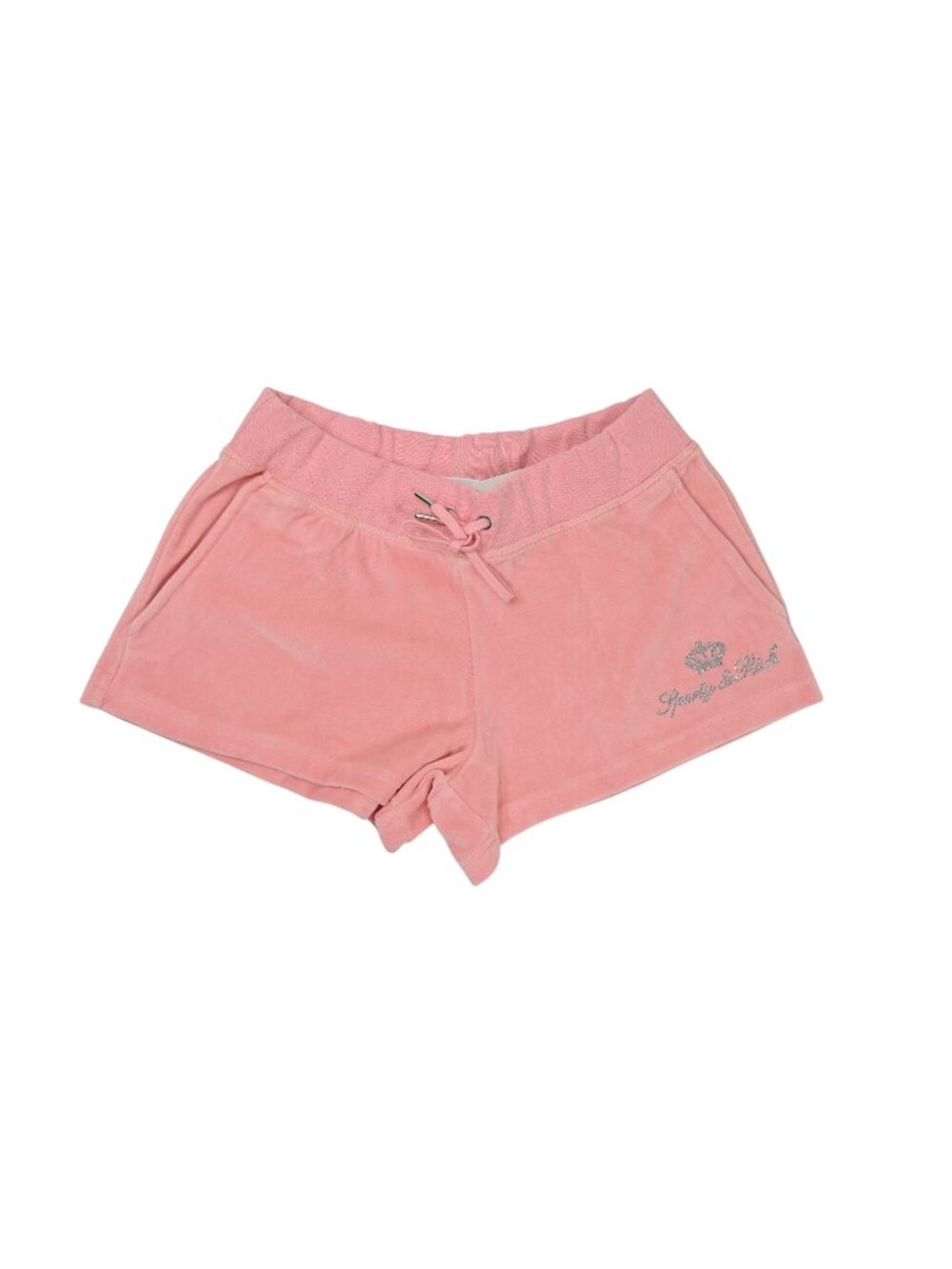 Sporty & Rich Juicy Script Velour Short in Rose